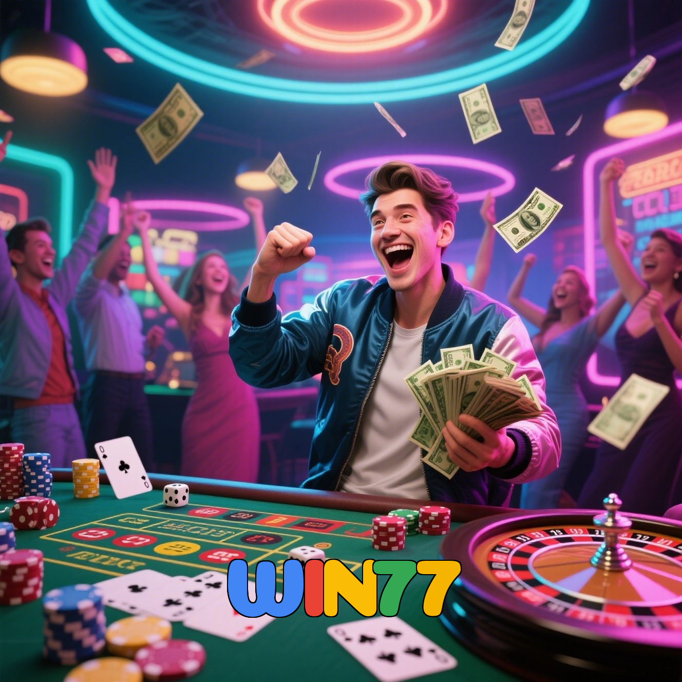 WIN77:Grandes jackpots estão te esperando! Gire a roleta e ganhe agora!